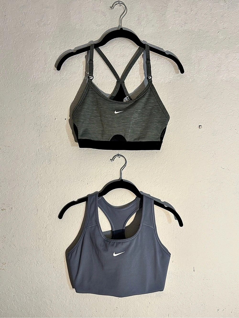 BUNDLE l Nike - Sports Bras | Gray/White & Black and Blue Gray/Periwinkle | L